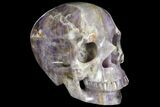 Carved and Polished Chevron Amethyst Skull #111210-1